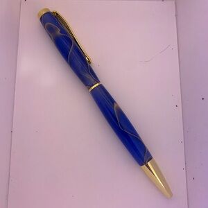 Hand-made pen. Great quality. Blue and gold.